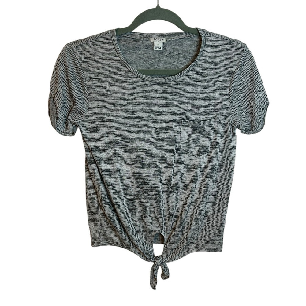 J.Crew Space Dye Tie Waist Pocket Tee